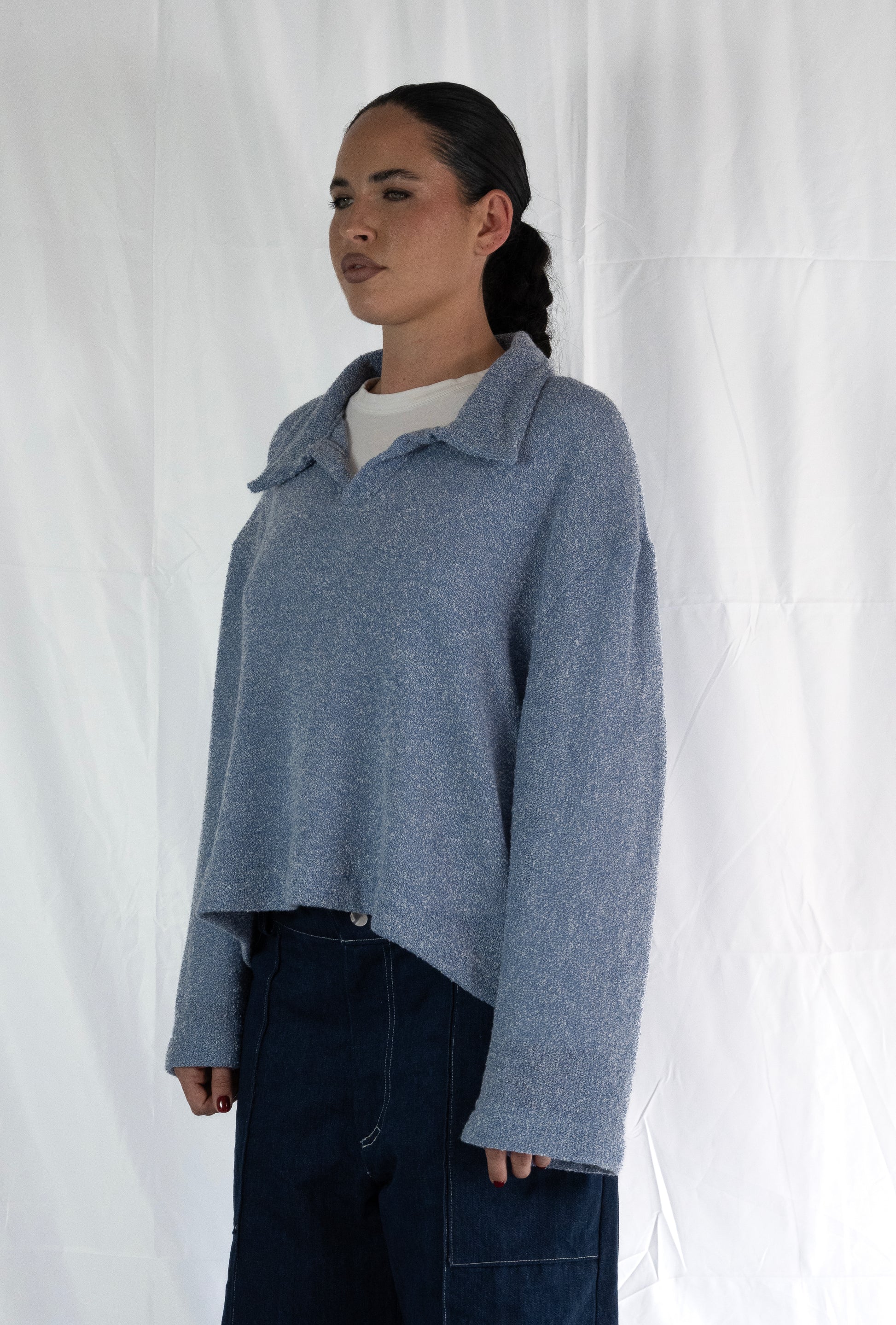 Polo in maglia Celeste