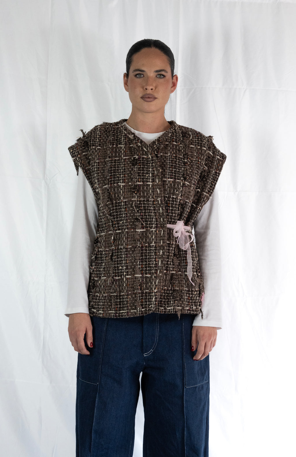 Gilet in tweed di lana