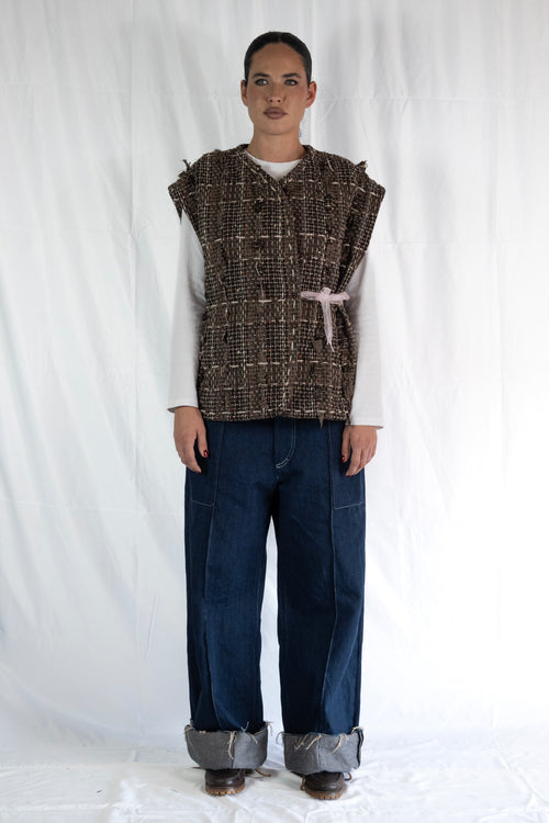 Gilet in tweed di lana