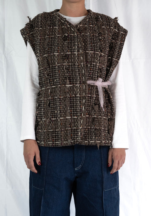 Gilet in tweed di lana