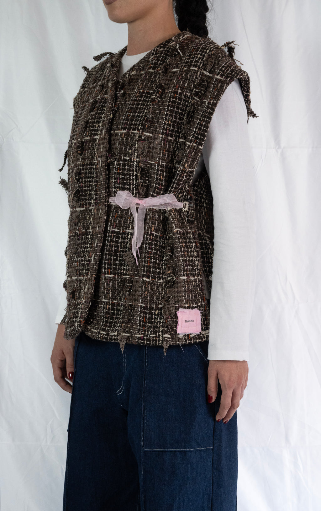 Gilet in tweed di lana