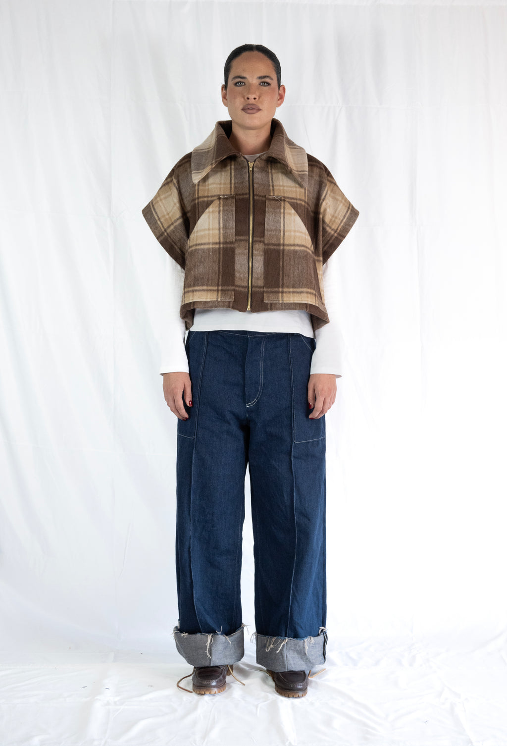 Gilet lana fantasia quadri