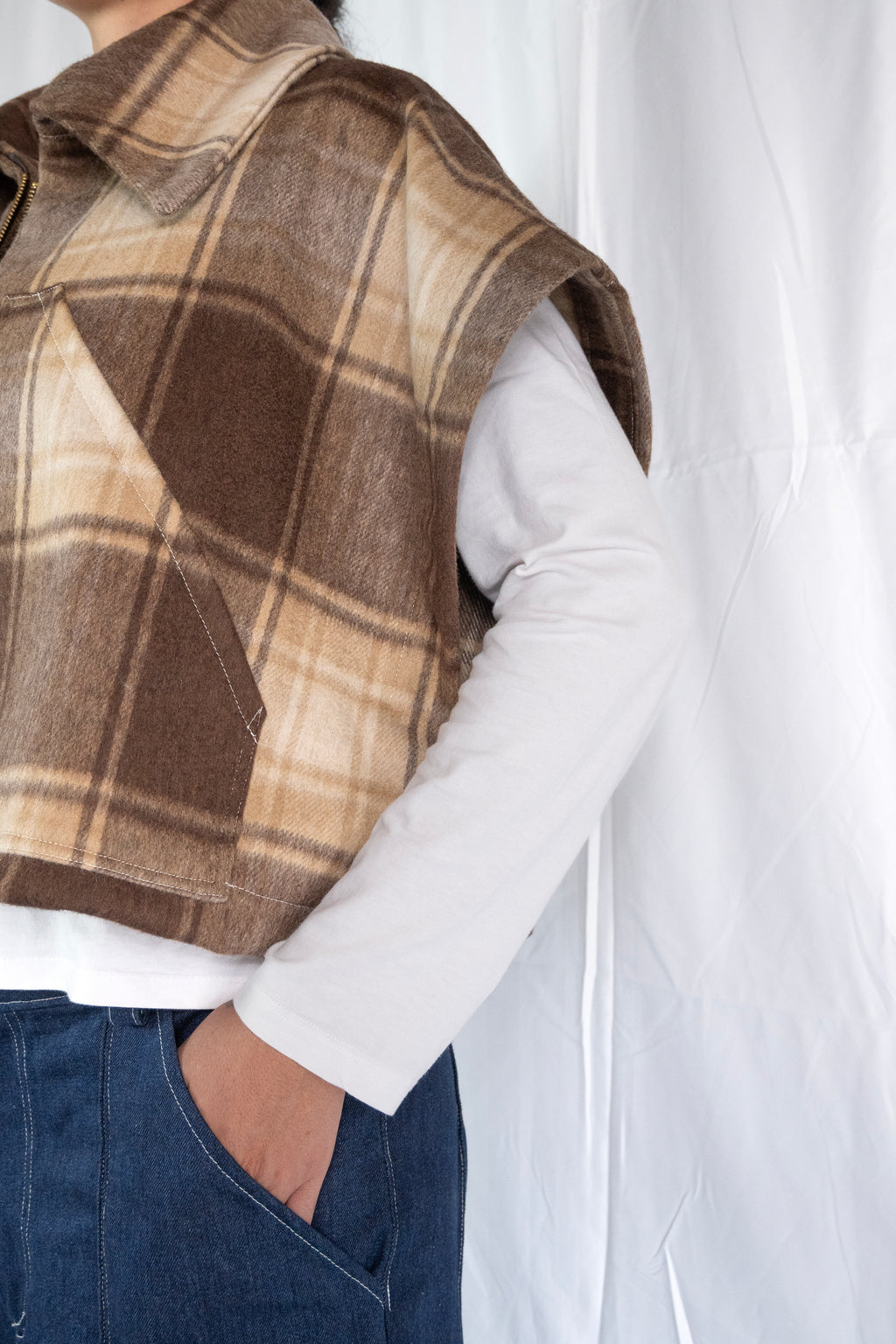 Gilet lana fantasia quadri