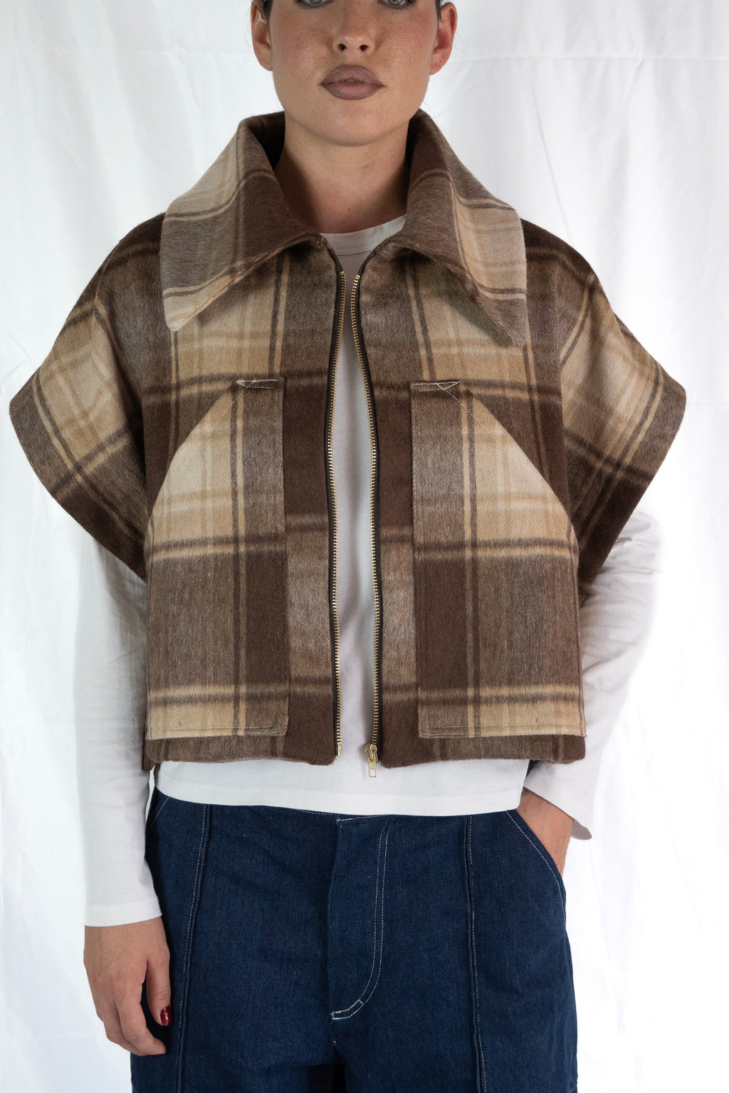 Gilet lana fantasia quadri