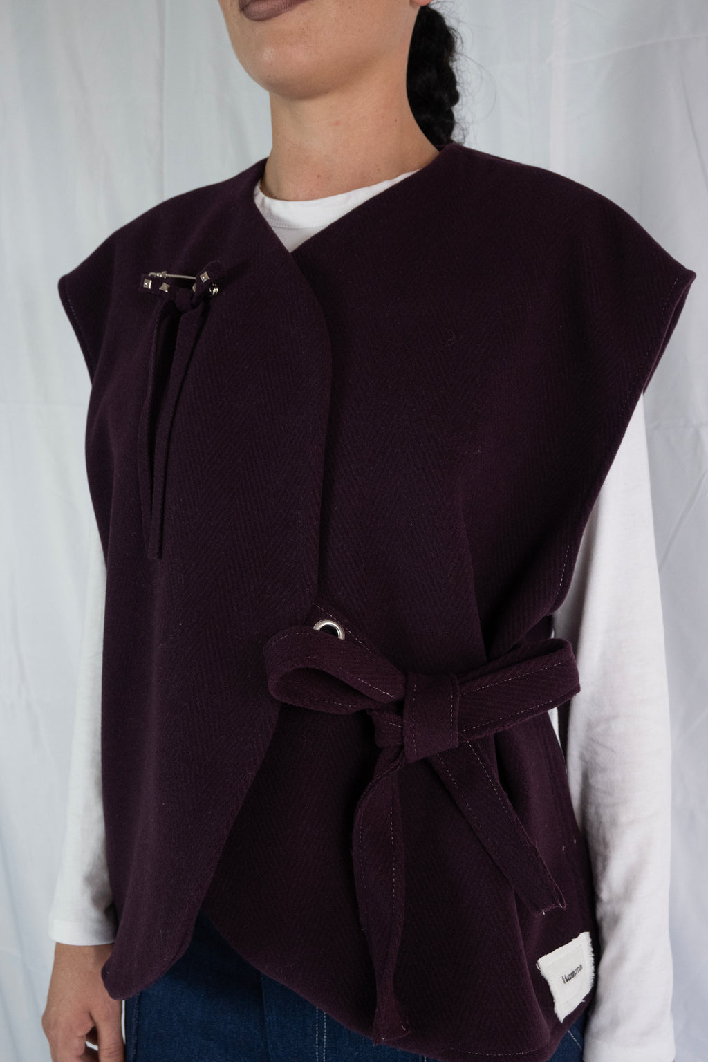 Gilet lana chiusura kimono