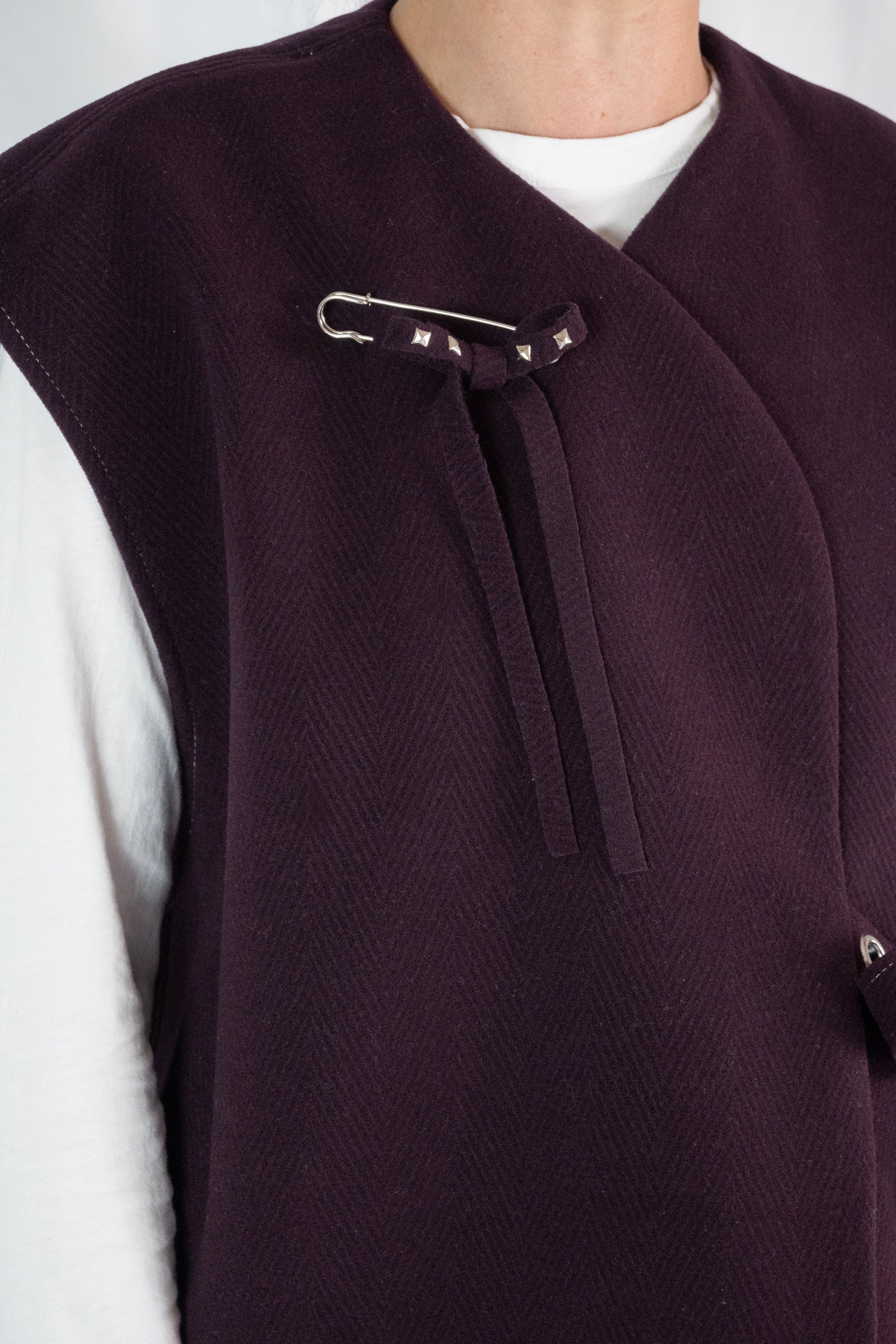 Gilet lana chiusura kimono