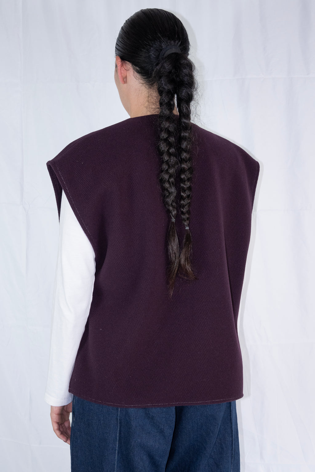 Gilet lana chiusura kimono